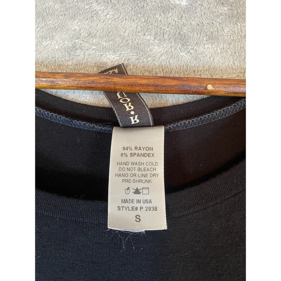 Rouge Dress Womens Small Black White Tie Dye Maxi 3/4 Sleeve Pockets Made USA - Picture 3 of 12